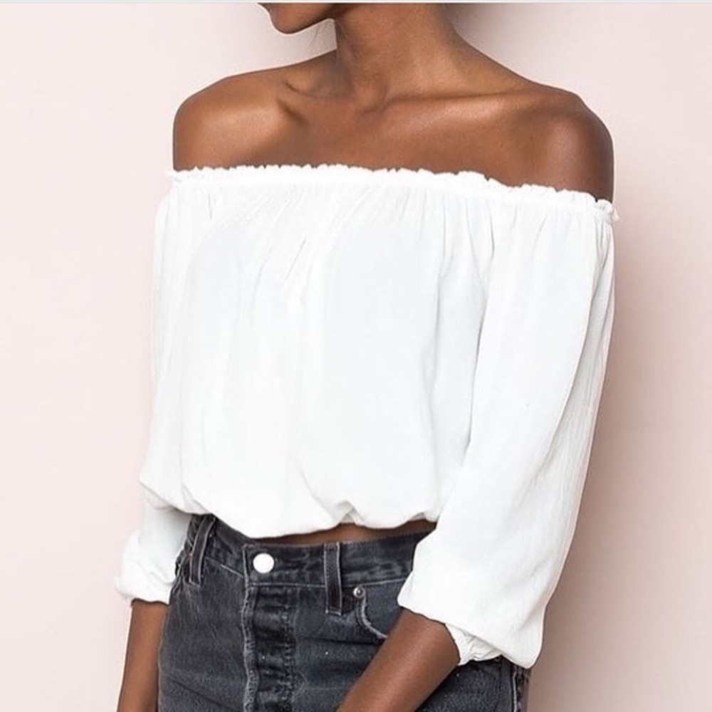 Brandy Melville white off the shoulder top